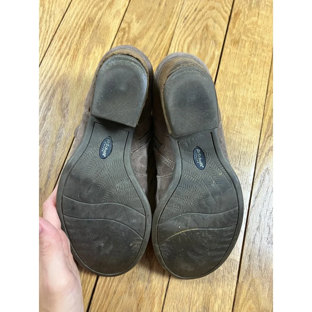 Brown Suede Ankle Boots Buckle Zip Side Block‎ Heel Casual Fashion